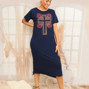 Vestido reto- Cruz Floral