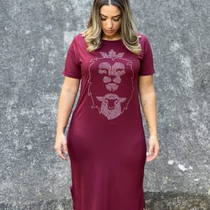 Vestido Reto-  Leão e Cordeiro