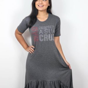Vestido babado- Não despreze sua Cruz
