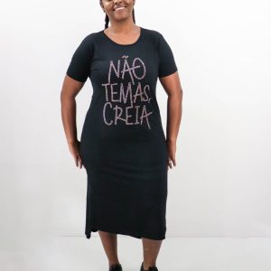 Vestido reto- Não Temas Creia!